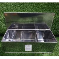 ราคา กล่อง กล่องเครื่องปรุงสแตนเลส 3 ช่อง ขนาด 8X21X7 ซม. กล่องอเนกประสงค์ 3 ช่อง กล่องใส่เครื่องปรุงสแตนเลส ( 1 ชิ้น ) (7179030918)
