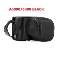 ราคา กระเป๋าหนัง pu ฝากระเป๋ากล้อง+สายคล้องสำหรับ Sony Alpha A6000 ,A6300 Nex6 16 แบบ 50มมเลนส์ BLACK สีดำ (28112028221)