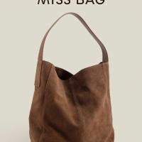ราคา Good Morning Bag Miss Autumn Winter Frosted Cowhide Underarm Bag Female Shoulder Tote Bag Lazy Style Genuine Leather Child Mother Commu (51661356946)