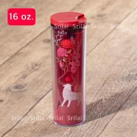 ราคา [✔️ ของแท้ 100%] Starbucks Burgundy ox ขนาด 16 oz. แก้วพลาสติก 2 ชั้น สำหรับใส่เครื่องดื่มร้อนและเย็น ขนาด 16 ออนซ์ (13539357969)
