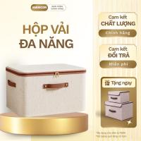 ราคา [ของแท้] กล่องเก็บเสื้อผ้าผ้าฝ้ายลินินมีซิป - พับได้ กันฝุ่น กันความชื้น ประหยัดพื้นที่ (45808946783)