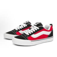 ราคา ของแท้100% รองเท้าผ้าใบสีแดงและสีดํา_Vans Knu Skool และสีดําเทรนด์มาแรง รองเท้าผ้าใบจัดส่งด่วน (57561417461)