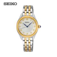 ราคา SEIKO QUARTZ นาฬิกาข้อมือผู้หญิง (ไซโก) รุ่น SUR380P ขนาด 29 mm.สีทอง (26622957424)