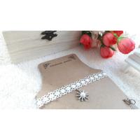 ราคา Sales พร้อมส่ง!! ลดสุดๆ โชคเกอร์ Choker โชคเกอร์ผ้า สไตล์เกาหลี โชคเกอร์ผ้าลูกไม้สีขาว (1544911829)