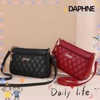 ราคา DAPHNE กระเป๋าสะพายข้าง, ซิปกระเป๋าสะพายความจุขนาดใหญ่, แฟชั่นหนัง PU สีทึบ Lingge เย็บปักถักร้อยกระเป๋า Messenger สุภาพสตรี (26644978108)