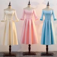 ราคา New!!!ชุดราตรียาว ชุดเดรสออกงาน ชุดเพื่อนเจ้าสาวสวยหรู สีชมพู สีฟ้า สีครีม (4606531991)