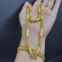 ราคา สร้อยคอลายมีนาสลับปล้อง น้ำหนัก3บาท ความยาว24นิ้ว (40768310749)