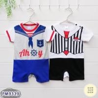 ราคา [ พร้อมส่ง ] ชุดเด็กหมีคู่ (Romper สั้น) ลาย กะลาสี ทหารเรือ (21272464601)