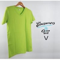 ราคา มือหนึ่ง1️⃣ เสื้อยืดผู้หญิงสีเขียวมะนาว Size S คอวี (7749682103)