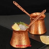 ราคา วุฒิคัลร์ ตุรกีทองแดงหม้อกาแฟ,ทนทานโลหะจับเครื่องชงกาแฟ,ที่เรียบง่ายที่ทําด้วยมือโบราณทองแดงมองหนานมอุ่นภาชนะบ้าน (46560860920)