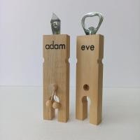ราคา ที่เปิดขวด Adam & Eve ด้ามทำจากไม้ เป็นผู้ชายกับผู้หญิง สามารถประกบกันได้ ดีไซน์แปลก ของใหม่ มากับมือสองญี่ปุ่น (23389017384)