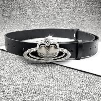 ราคา Vivienne Westwood Silver Saturn y2k เข็มขัด เข็มขัดกว้างประดับเพชรสีดําอเนกประสงค์ (26765873576)