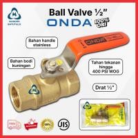 ราคา ONDA วาล์วหยุดทองเหลือง - วาล์วหยุดข้อเหวี่ยง 1/2" - บอลวาล์วทองเหลือง - วาล์วบอลวาล์วทองเหลือง (52602015329)