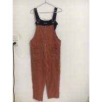 ราคา เอี๊ยมผ้ายีนส์สีส้มอิฐไซร์S M L XL (16999079091)