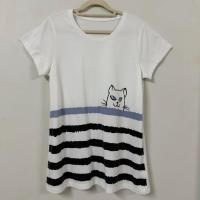ราคา เสื้อยืดสีขาว สกรีนด้านหน้าลายน้องแมว ผ้านิ่ม เนื้อผ้าดี เสื้อมือสอง (53661419663)