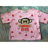 ราคา เสื้อยืดเอวลอยสีชมพูสดใส (189080556)