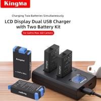 ราคา KingMa GoPro MAX Battery แบตเตอรี่ + แท่นชาร์จ GoPro Max Charger แบบ LCD แสดงผลที่จอ (4914806726)