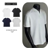 ราคา [คอวีสะอาด] ZUSTEE เสื้อยืดแขนสั้นคอวีสําหรับผู้ชายและผู้หญิงสไตล์สลิมฟิต Cleanfit (51758815911)