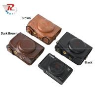 ราคา ฝาครอบกระเป๋ากล้องหนัง PU สําหรับ Canon PowerShot SX740 HS SX740 SX730 พร้อมสายคล้องไหล่ (52105959653)