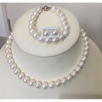 ราคา ชุดสร้อย ไข่มุกแท้ ขนาด 10-11 mm ครบชุด สร้อยคอ ข้อมือและต่างหู (ฟรีถุงผ้าใส่สร้อย) (28172197614)