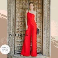 ราคา จั้มสูทขายาว เปิดไหล่ข้างเดียว ขาผ่าข้าง งานป้าย Nittaya (7734370005)