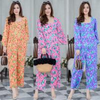 ราคา จั้มสูทสาวอวบลายดอก อก 36-42” ใส่ได้ (4879791853)