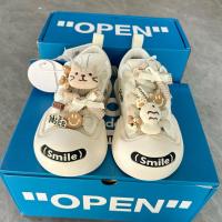 ราคา เหมาะสําหรับ อูเดอร์ รองเท้าผ้าใบรองเท้าผ้าใบน่ารักตุ๊กตาแมวปลารองเท้าหัวเข็มขัดโบว์เปิดยิ้มอุปกรณ์เสริมอุปกรณ์เสริม (52611603323)