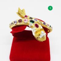 ราคา มีของ!! กำไลข้อมือพญานาค กำไลพญานาคชุบทอง ประดับเพชร CZ สวยงาม (3629063243)