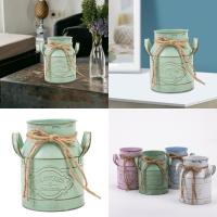 ราคา CH แจกันดอกไม้โลหะ Vintage ตกแต่งแจกันถังสําหรับดอกไม้ Farmhouse Decor (52009230197)