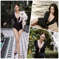 ราคา AB011 บอดี้สูท วันพีช ชุดว่ายน้ำ วันพีชแขนยาวบอดี้สูท ชุดว่ายน้ำเซ็กซี่ แขนยาว วันพีช เสื้อผ้าแฟชั่น (2954007271)