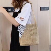 ราคา กระเป๋าสานสะพายข้าง ผูกโบว์,กระเป๋าไปทะเล,กระเป๋าผ้า (19308987568)