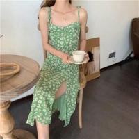 ราคา Daisy Dress เดรสยาวลายดอกเดซี่สีขาวเขียว#มือสอง (3162076038)