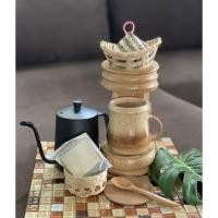 ราคา ดริปกาแฟไม้ไผ่ แก้ว หวด+ฝาหวด แผ่นกรอง ดริปกาแฟ ชุดดริปกาแฟ ชุดดริปกาแฟไม้ไผ่ ชุดดริปกาแฟทำจากไม้ไผ่ (12082349867)