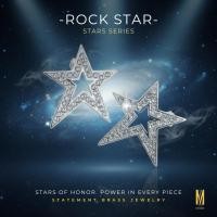 ราคา Malez Statement Brass◇ ROCK STAR Earring ต่างหูปักก้านรูปดาว Swarovski crystal ต่างหูออกงาน (25440731298)