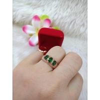 ราคา แหวนหัวพลอยสีเขียว แหวนข้อมะขามพลอยสีเขียว (50210255451)