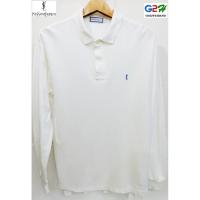 ราคา YSL YVES SAINT LAURENT แท้ เสื้อยืดโปโลแขนยาวสีขาว (1236328975)
