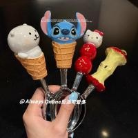 ราคา Stitch Cone Spoon tty Apple Ice Cream ช้อนแตงโมการ์ตูน Creative Soup ช้อนข้าว (54660294760)