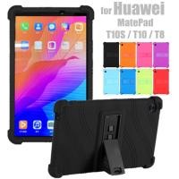 ราคา Huawei MatePad T10 T10S 10.1 Inch 2022 Stand Cover Tablet Funda MatePad T8 8.0 inch Soft Silicone Adjustable Stand Case (23534761830)