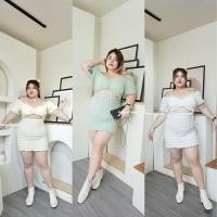 ราคา Dudeemink_shop✨มินิเดรสแขนตุ๊กตาเว้าเอว ผ้าวาฟเฟิล สาวอวบใส่ได้ มินิเดรสสาวอวบ เดรสเปิดไหล่สวยๆ (งานสาวอวบ) (18634934500)