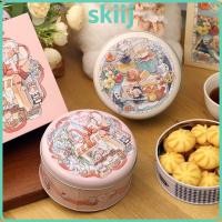 ราคา กล่องเก็บขนม SKIIJ, กระป๋องเหล็กบรรจุภัณฑ์บิสกิตบรรเทาทรงกลม, น่ารักความจุขนาดใหญ่ลายการ์ตูน Tinplate ขวดขนมแต่งงานห่อของขวัญ (56261690971)