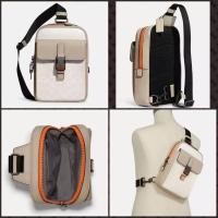 ราคา NEW Coach Track Pack ใน Colorblock Signature Canvas กระเป๋า คาดอก สีขาวลายซีเทา (26721261560)