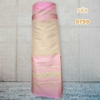 ราคา ผ้าฝ้ายแกมไหมทอลายสีชมพู (ผ้าเป็นผืน)9799 (23849300595)