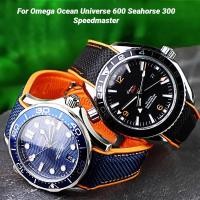 ราคา 20mm 21mm 22 Curved Watch Strap For Omega Seamaster 300 Ocean Speedmaster 8900 Planet Fabric Nylon Rubber Silicone men WatchBand (52309469426)
