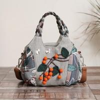 ราคา AD6 Vintage Art Canvas Handbag with 3D Persimmon Decor: Handmade Charm & Sling Versaility (55261473358)