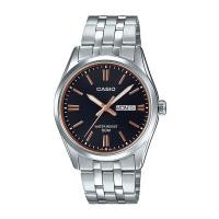 ราคา Casio Standard นาฬิกาข้อมือผู้ชาย สายสแตนเลส รุ่น MTP-1335,MTP-1335D,MTP-1335D-1A2 - สีดำ (1859427805)