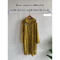 ราคา มินิเดรส กระดุมหน้ายาว ผ้าลินินลายในตัว (27852845328)