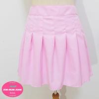 ราคา กางเกงกระโปรงเทนนิสคนอ้วนผ้าโฟเวย์สีชมพู สม๊อกยางยืดที่เอวด้านหลัง (22730545544)