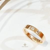 ราคา Gems Heritage : แหวนแต่งงานผู้ชาย เพชรแท้ 0.065 cts (RPG455) เพชรแท้น้ำ98 เรือนพิ้งค์โกล์ด 18K พร้อ (53408907980)