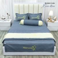 ราคา ชุดเครื่องนอน + 2 ปลอกหมอนผ้าฝ้ายซาตินปักดอกไม้เปลือยผ้าฝ้ายหนาทุกขนาด 1ม6/1ม8/2ม2 (44363503622)