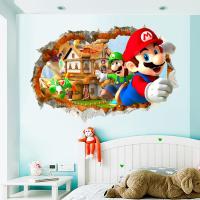 ราคา สติ๊กเกอร์ติดผนังห้องนอนเด็ก แบบการ์ตูน Super Mario 3D สำหรับตกแต่งห้อง NE1X (56851072454)